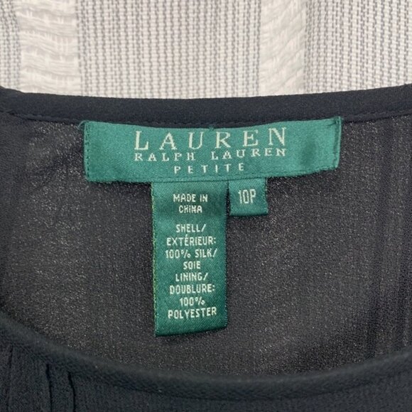 Lauren Ralph Lauren Petite Black Flowy Flutter Skirt Size 10P - NWT - Picture 5 of 11